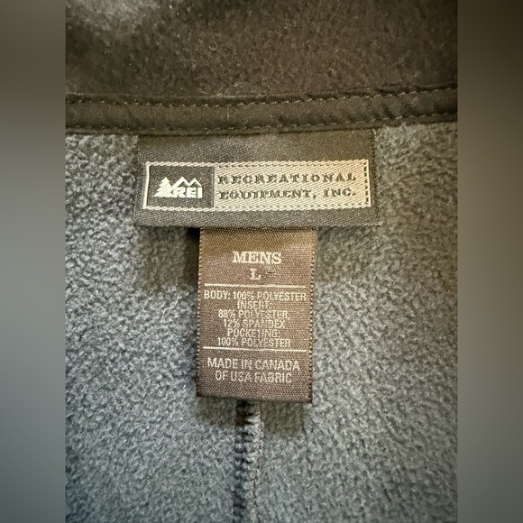 REI Men’s Polartec Gray & Black Zip-Up Hiking Outdoor Vest - Size Large - Picture 4 of 5